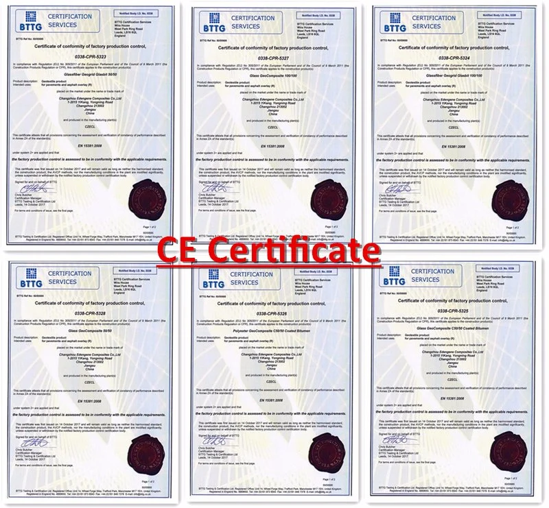 Ce Approval Polyester Geocomposite Coated Bitumen for Asphalt Road Reinforcement