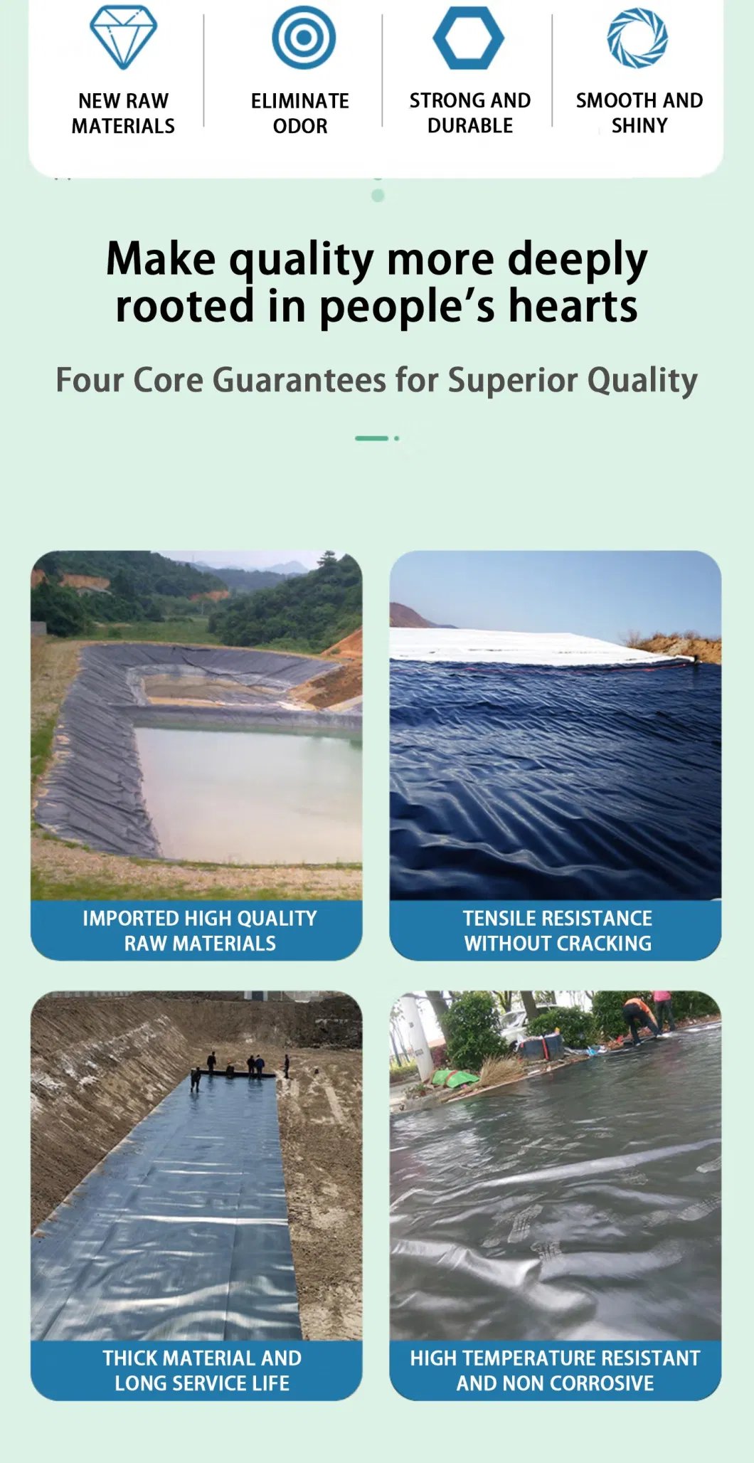 HDPE PVC 1mm Dam Pond Liner Landfill Biodigester Liners Geomembrane